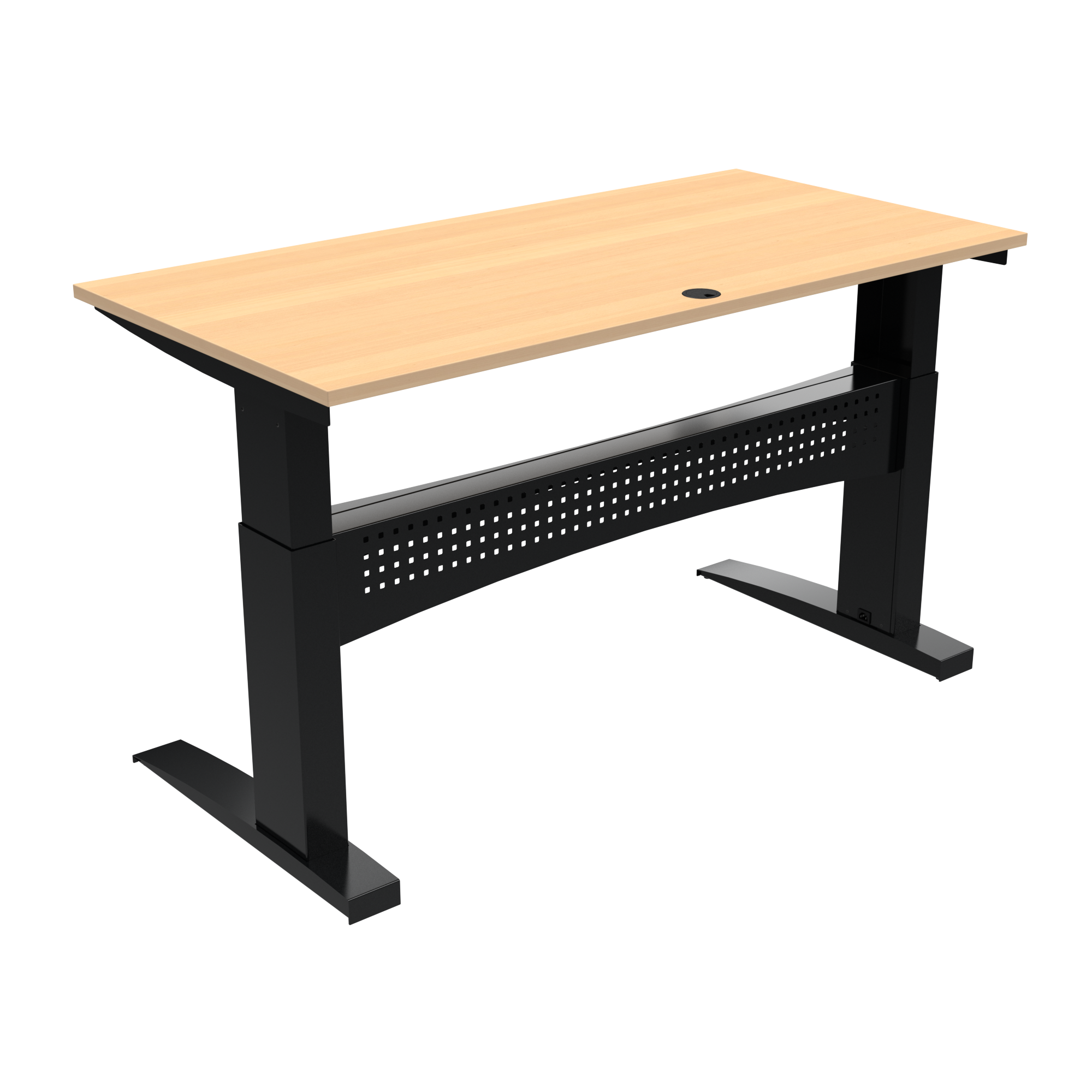 Elektrisk hæve-/sænkebord, 160x80 cm by ConSet (H: 650 cm. B: 160 cm. L: 80 cm., Natur/Sort)