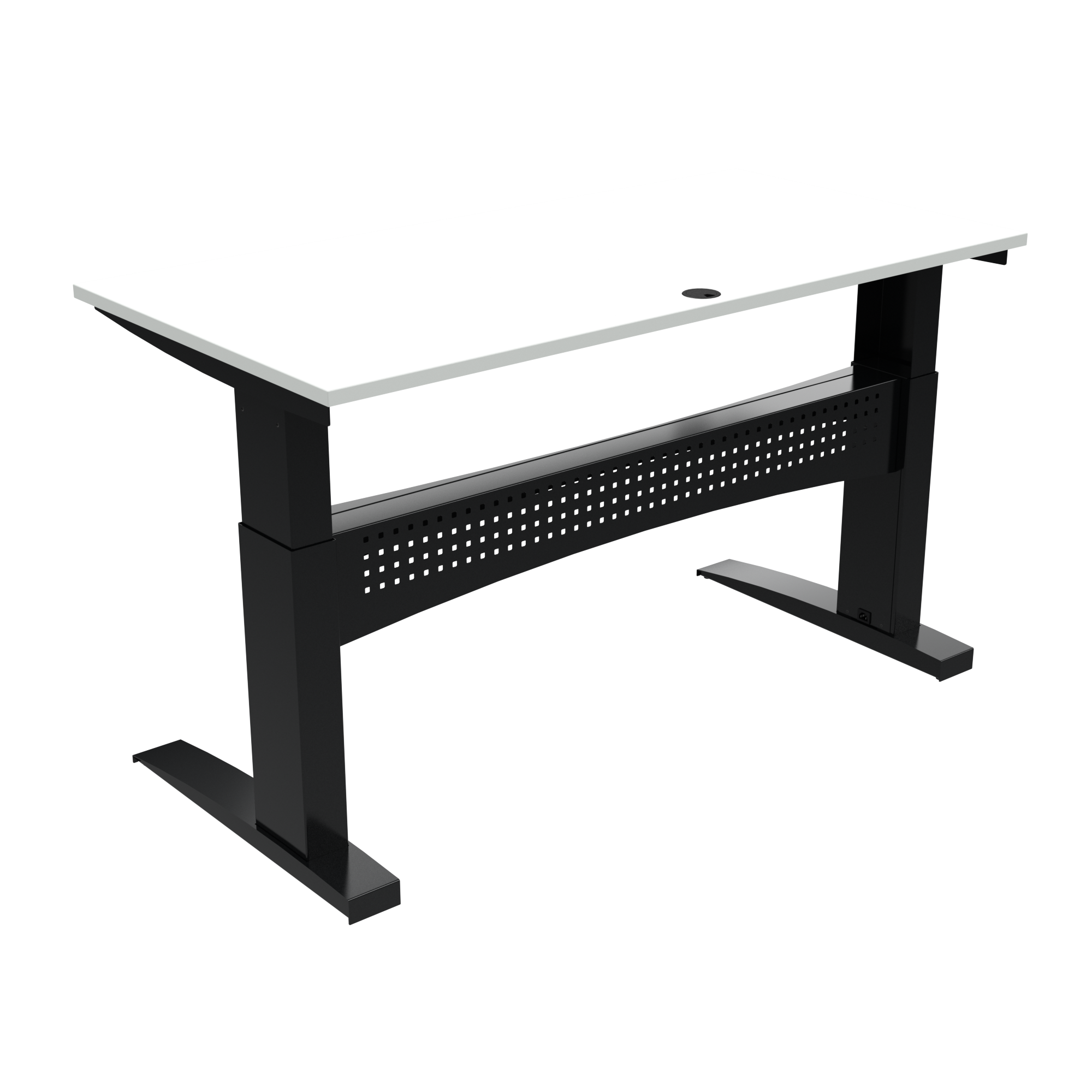 Elektrisk hæve-/sænkebord, 160x80 cm by ConSet (H: 650 cm. B: 160 cm. L: 80 cm., Hvid/Sort)