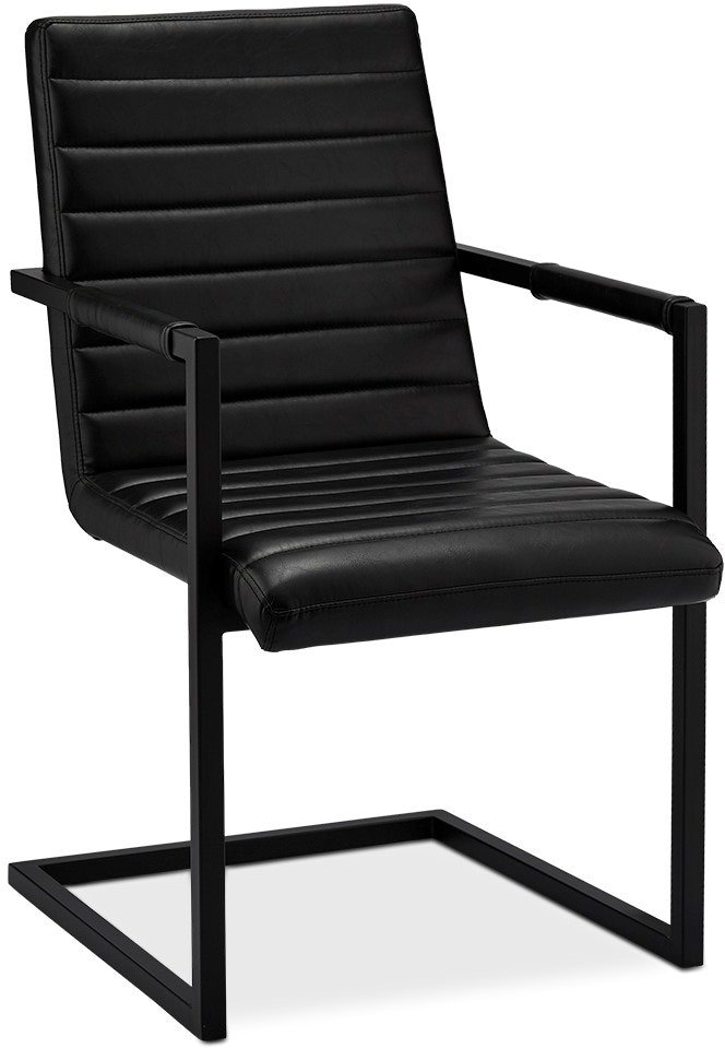 14: Prior, Spisebordsstol med armlæn, PU-læder by Raymond & Hallmark (H: 93 cm. B: 53 cm. L: 66 cm., Sort)