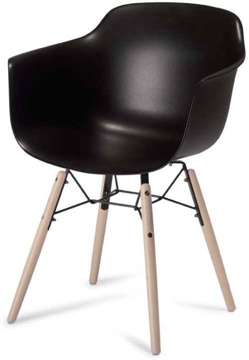 På billedet ser du Keiss, Spisebordsstol med armlæn fra brandet Raymond & Hallmark i en størrelse H: 97 cm. B: 57 cm. L: 53 cm. i farven Sort