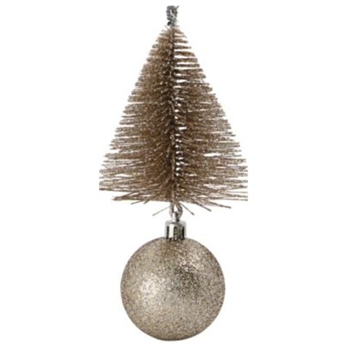 På billedet ser du variationen Julepynt, Tree & bell fra brandet House Doctor i en størrelse H: 15 cm. B: 8 cm. L: 8 cm. i farven Sand