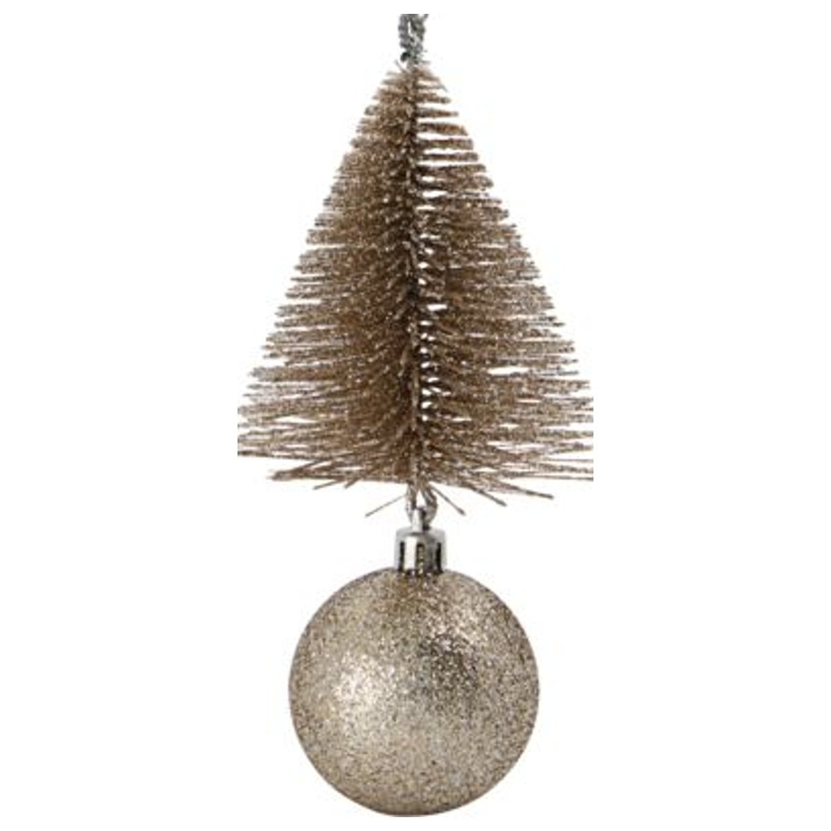 Julepynt, Tree & bell by House Doctor (H: 15 cm. B: 8 cm. L: 8 cm., Sand)
