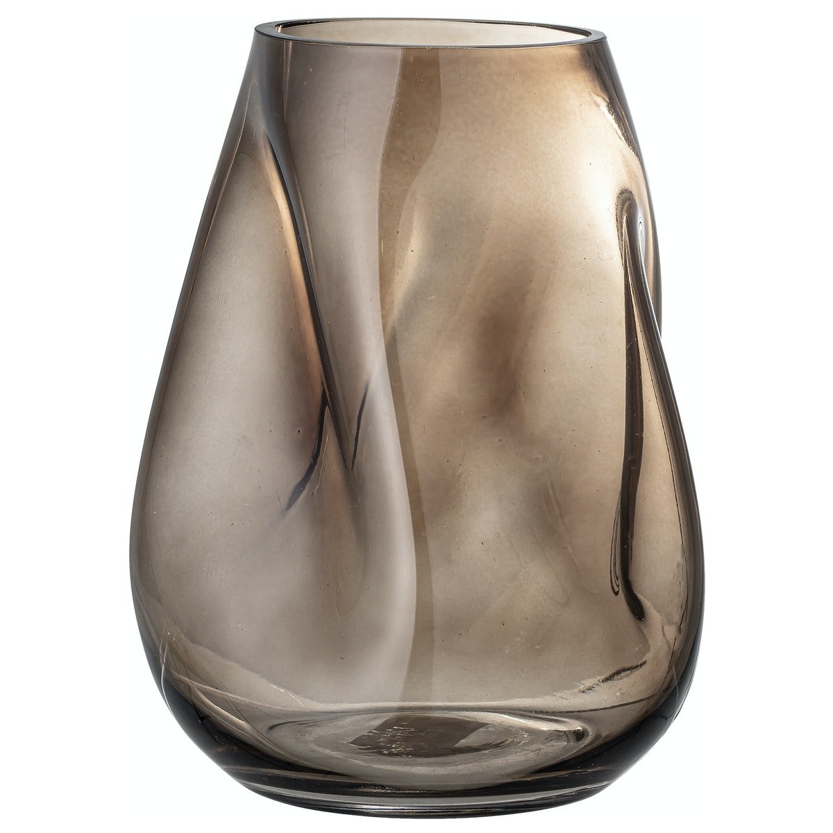 Billede af Ingolf, Vase, glas by Bloomingville (H: 26 cm. B: 18 cm. L: 19.5 cm., Brun)