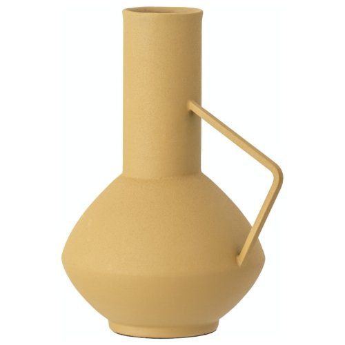 På billedet ser du variationen Irine, Vase, Metal fra brandet Bloomingville i en størrelse D: 13 cm. H: 21 cm. B: 17 cm. i farven Gul
