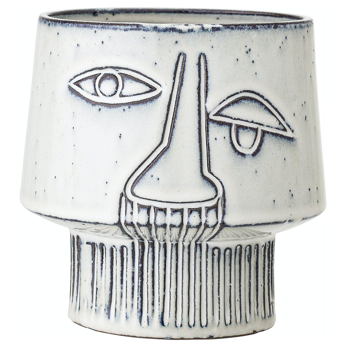 Sacad, Urtepotteskjuler, Stentøj by Bloomingville (D: 15 cm. H: 14.5 cm., Hvid)