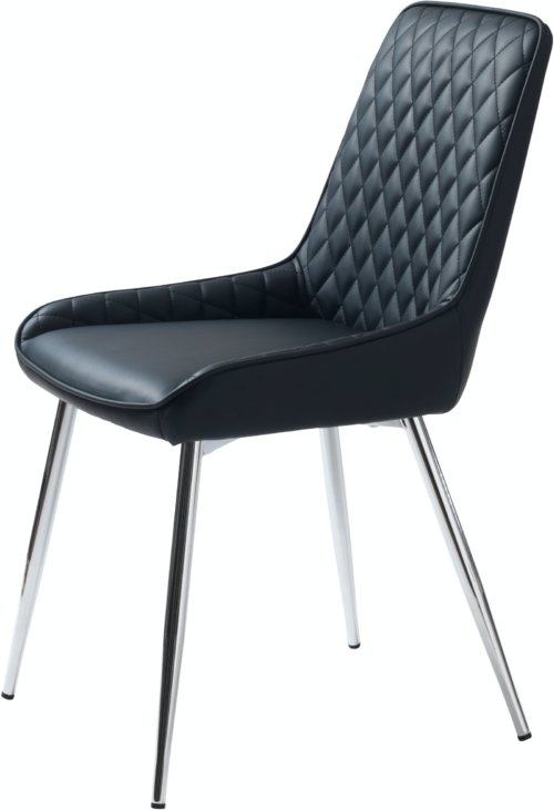På billedet ser du variationen Milton, Spisebordsstol, Læder fra brandet Unique Furniture i en størrelse H: 85 cm. x B: 52 cm. x L: 57,5 cm. i farven Sort/Krom