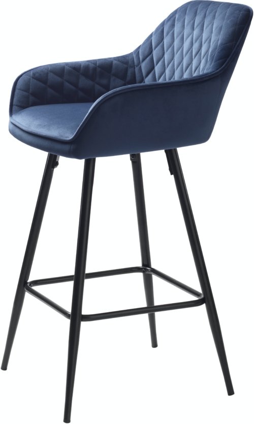 På billedet ser du variationen Milton, Barstol, Læder fra brandet Unique Furniture i en størrelse H: 91,5 cm. x B: 50,5 cm. x L: 52 cm. i farven Blå/Sort