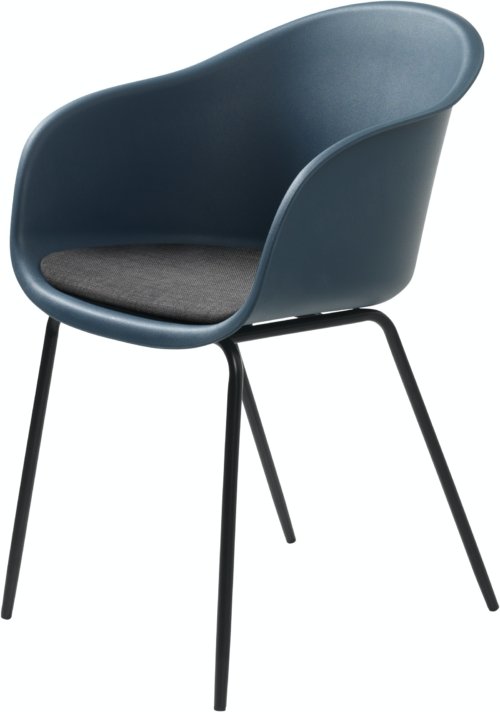 På billedet ser du variationen Topley, Spisebordsstol med armlæn fra brandet Unique Furniture i en størrelse H: 83 cm. x B: 56 cm. x L: 59 cm. i farven Mørkeblå/Matsort