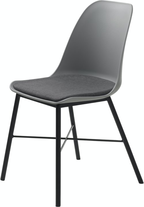 På billedet ser du variationen Whistler, Spisebordsstol med stofpude fra brandet Unique Furniture i en størrelse H: 83 cm. x B: 47 cm. x L: 54 cm. i farven Grå/Sort