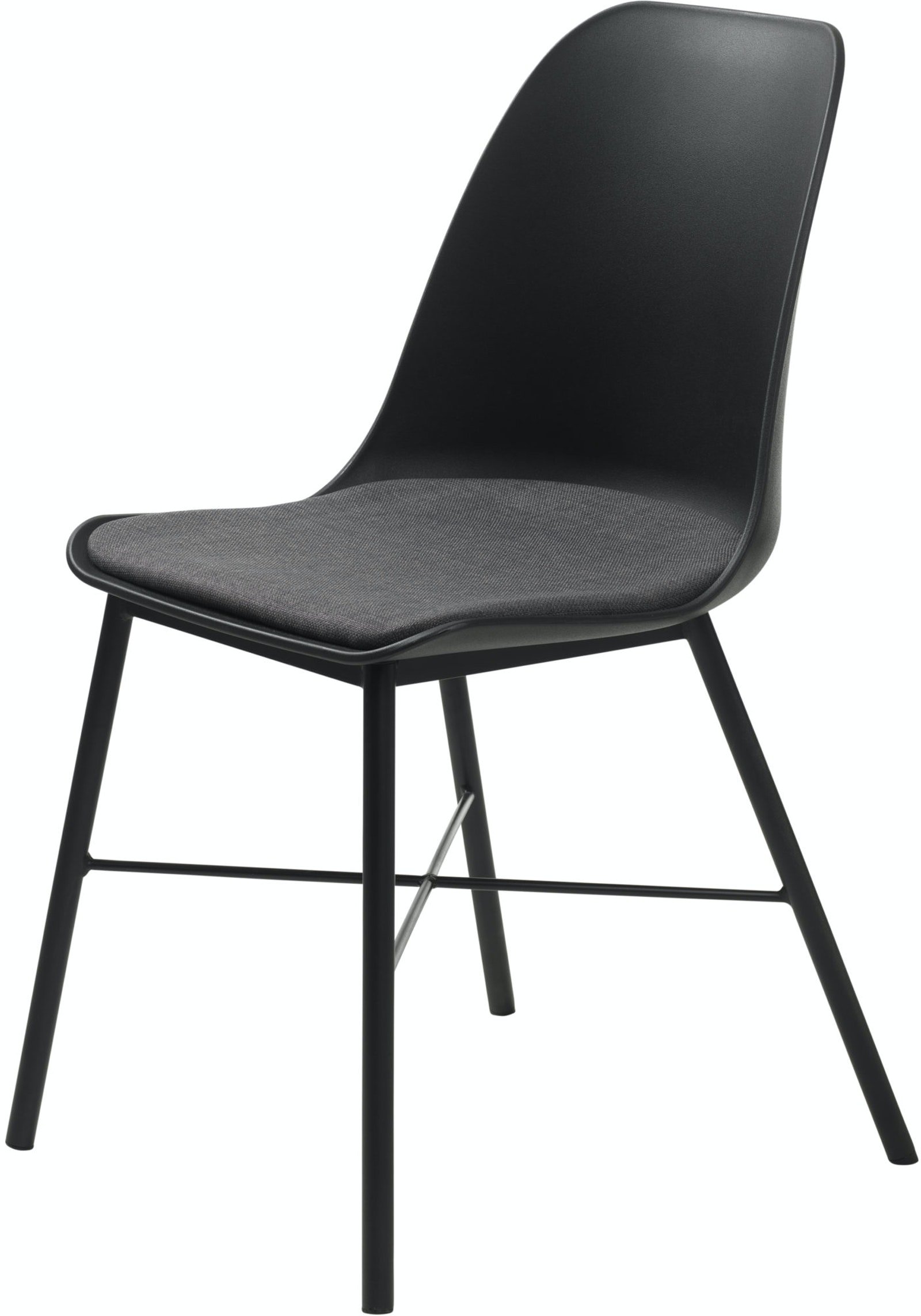 På billedet ser du variationen Whistler, Spisebordsstol med stofpude fra brandet Unique Furniture i en størrelse H: 83 cm. x B: 47 cm. x L: 54 cm. i farven Sort/Sort