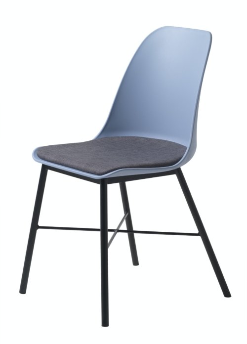 På billedet ser du variationen Whistler, Spisebordsstol med stofpude fra brandet Unique Furniture i en størrelse H: 83 cm. x B: 47 cm. x L: 54 cm. i farven Blå/Sort
