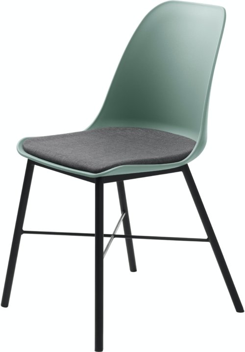 På billedet ser du variationen Whistler, Spisebordsstol med stofpude fra brandet Unique Furniture i en størrelse H: 83 cm. x B: 47 cm. x L: 54 cm. i farven Grøn/Sort