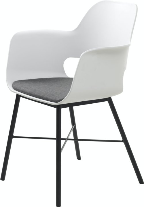 På billedet ser du variationen Whistler, Spisebordsstol med armlæn fra brandet Unique Furniture i en størrelse H: 83 cm. x B: 59 cm. x L: 57 cm. i farven Hvid/Sort