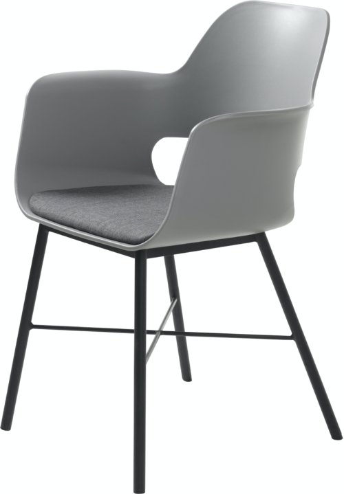 På billedet ser du variationen Whistler, Spisebordsstol med armlæn fra brandet Unique Furniture i en størrelse H: 83 cm. x B: 59 cm. x L: 57 cm. i farven Grå/Sort