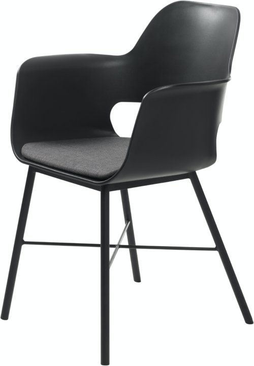 På billedet ser du variationen Whistler, Spisebordsstol med armlæn fra brandet Unique Furniture i en størrelse H: 83 cm. x B: 59 cm. x L: 57 cm. i farven Sort/Sort