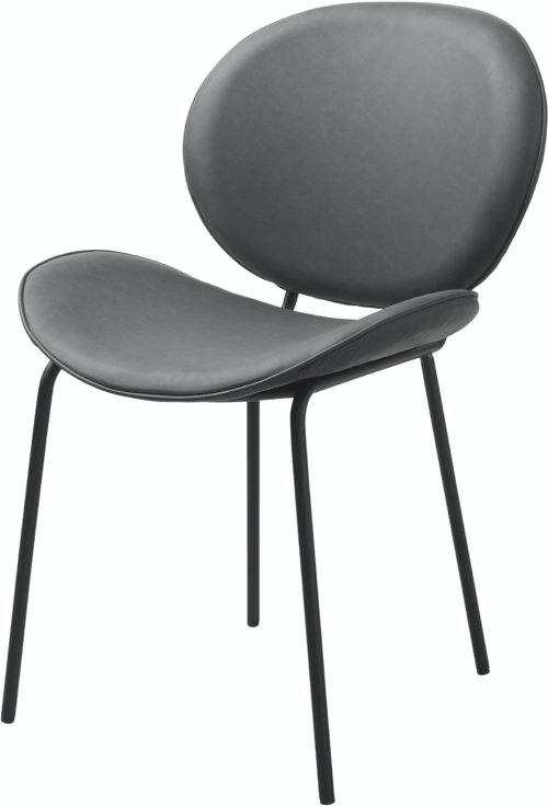 På billedet ser du variationen Sault, Spisebordsstol, Læder fra brandet Unique Furniture i en størrelse H: 82 cm. x B: 53 cm. x L: 58 cm. i farven Grå/Sort