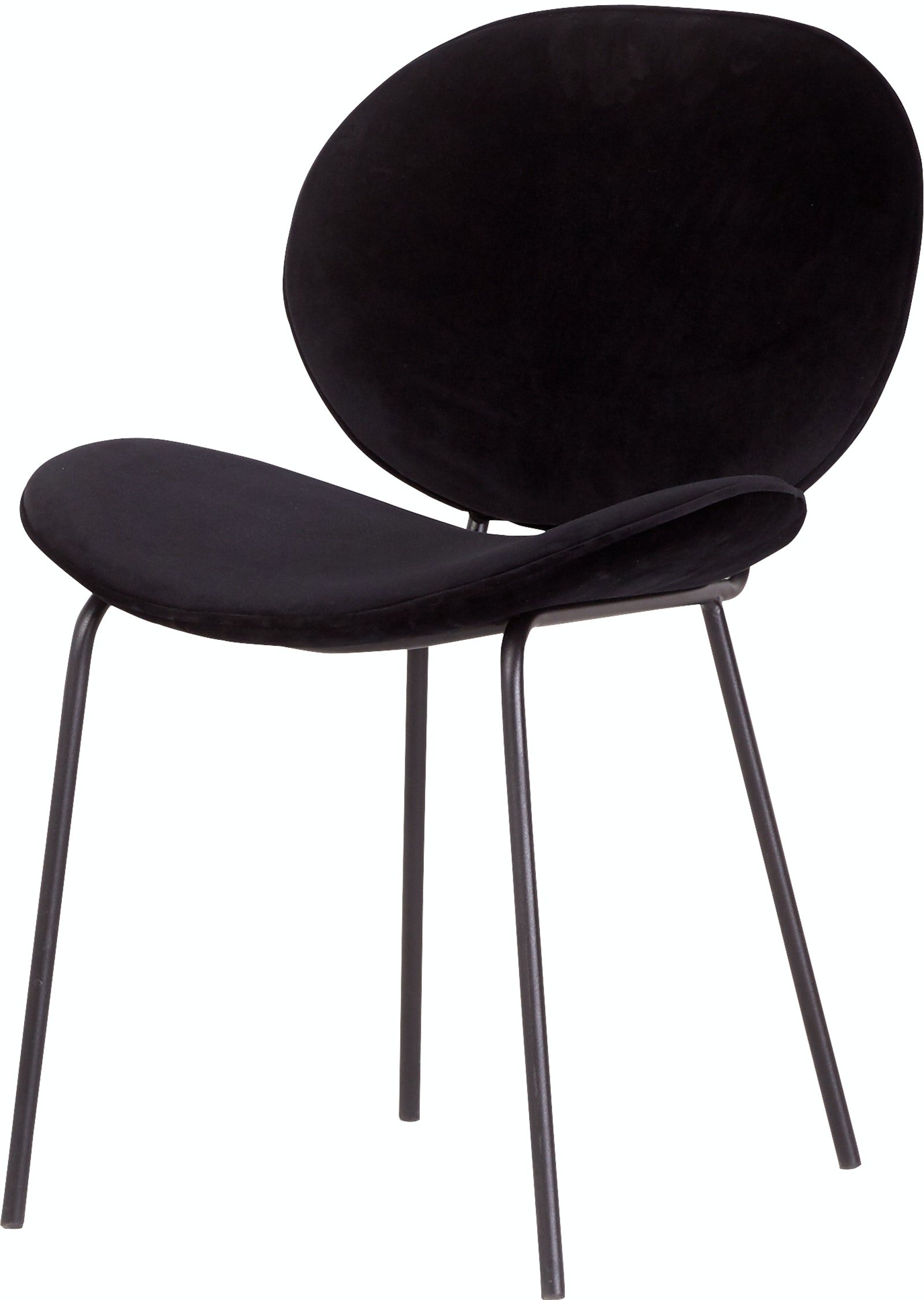 På billedet ser du Sault, Spisebordsstol, Fløjl fra brandet Unique Furniture i en størrelse H: 82 cm. x B: 53 cm. x L: 58 cm. i farven Sort/Sort