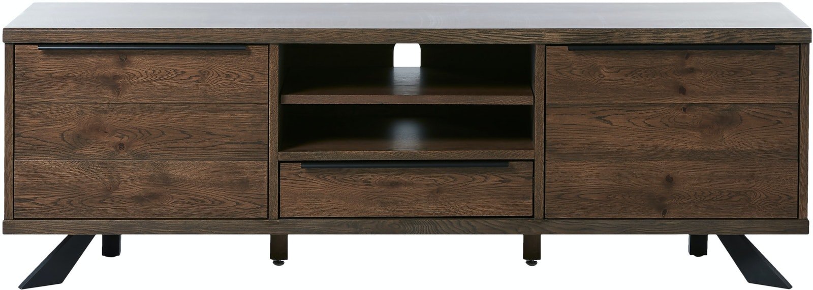 På billedet ser du Arno, TV-bord, Egetræ fra brandet Unique Furniture i en størrelse H: 55 cm. x B: 169,8 cm. x L: 42 cm. i farven Røget/Sort