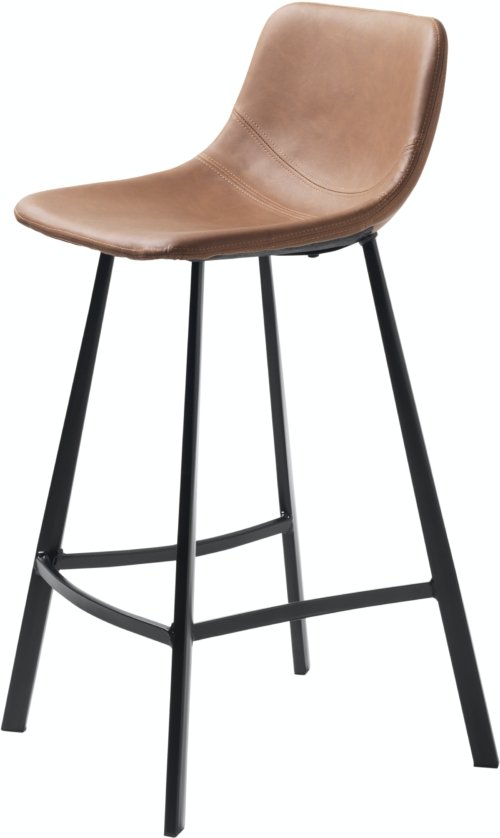 På billedet ser du variationen Yukon, Barstol, Læder fra brandet Unique Furniture i en størrelse H: 90 cm. x B: 43,5 cm. x L: 47 cm. i farven Tan/Sort