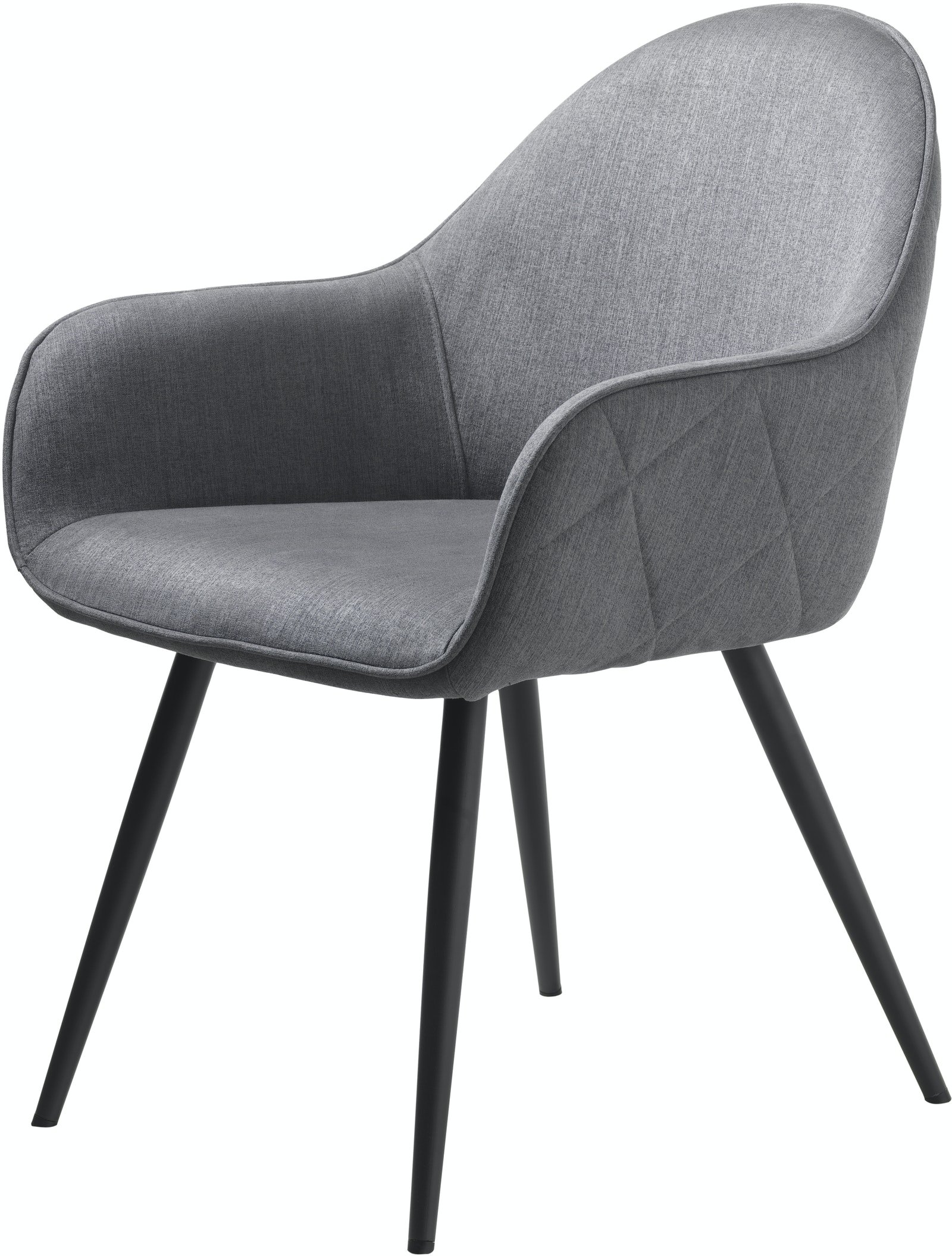 På billedet ser du Minto, Spisebordsstol med armlæn, Stof fra brandet Unique Furniture i en størrelse H: 84 cm. x B: 60 cm. x L: 65 cm. i farven Grå/Sort