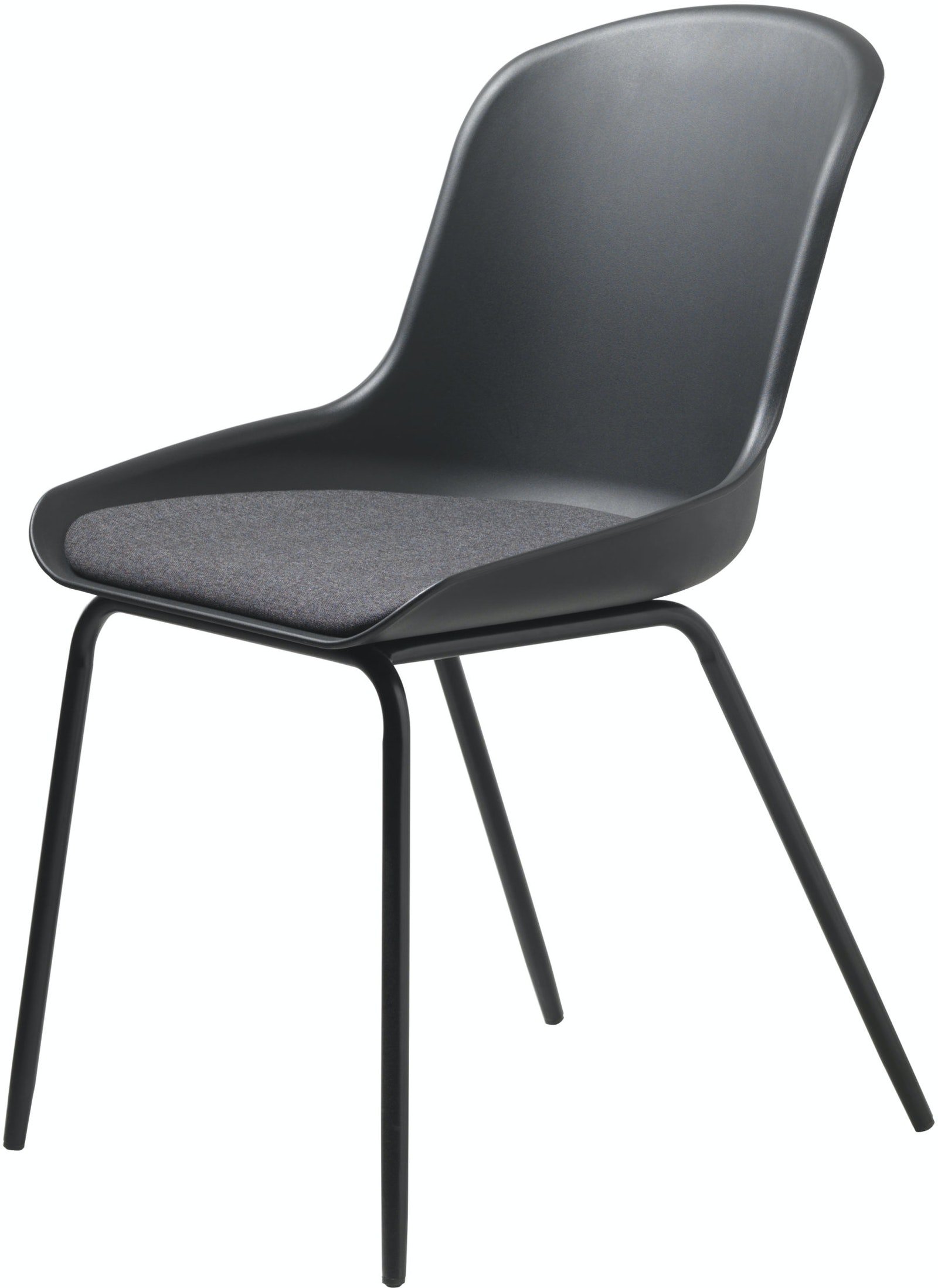 På billedet ser du Topley, Spisebordsstol med stofpude fra brandet Unique Furniture i en størrelse H: 81 cm. x B: 50 cm. x L: 57,5 cm. i farven Sort/Matsort