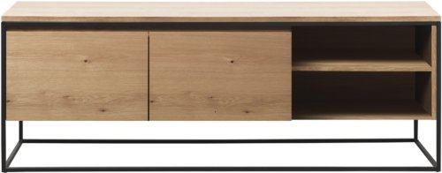 På billedet ser du variationen Rivoli, TV-bord, Egetræ fra brandet Unique Furniture i en størrelse H: 55 cm. x B: 155 cm. x L: 42 cm. i farven Natur/Sort