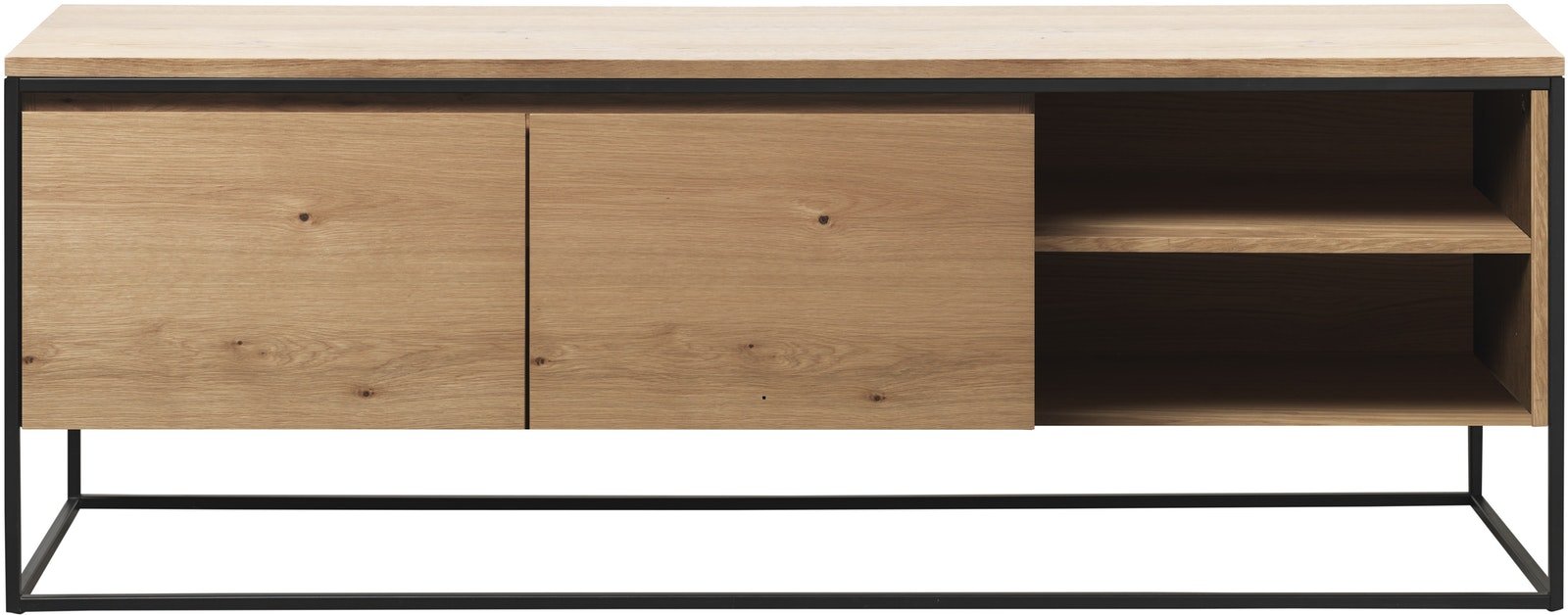 På billedet ser du Rivoli, TV-bord, Egetræ fra brandet Unique Furniture i en størrelse H: 55 cm. x B: 155 cm. x L: 42 cm. i farven Natur/Sort
