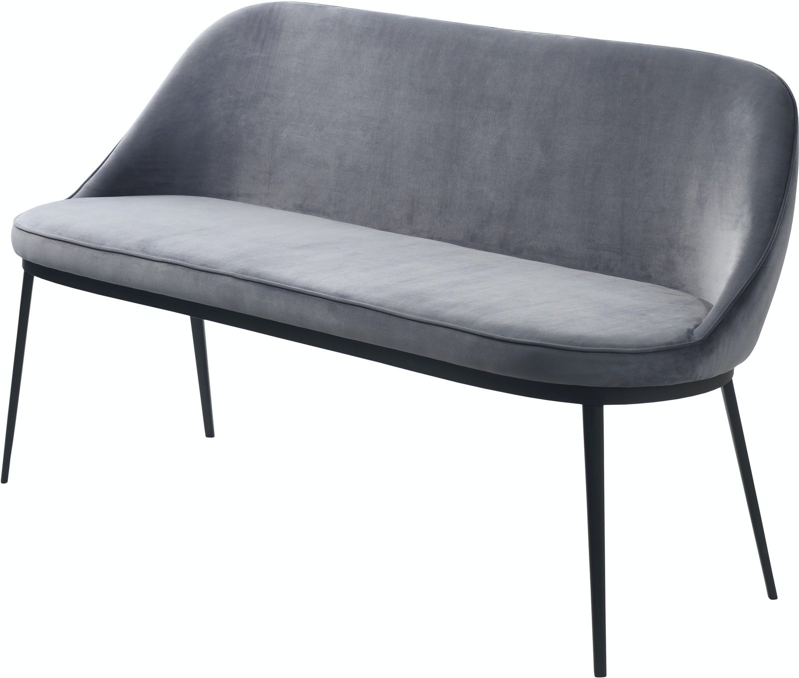 5: Gain, Sofabænk, Fløjl by Unique Furniture (H: 82,5 cm. x B: 45,5 cm. x L: 144 cm., Grå)