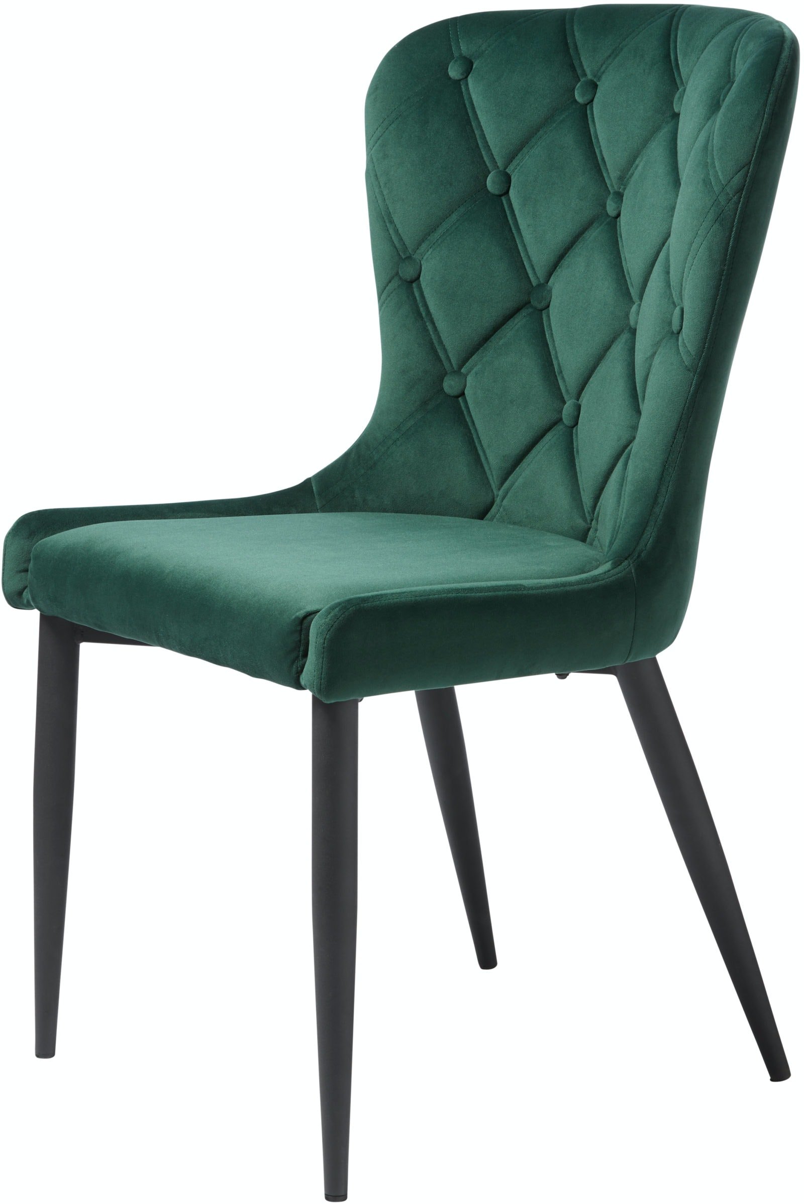 På billedet ser du Granby, Spisebordsstol, Fløjl fra brandet Unique Furniture i en størrelse H: 93 cm. x B: 57 cm. x L: 61 cm. i farven Grøn/Sort