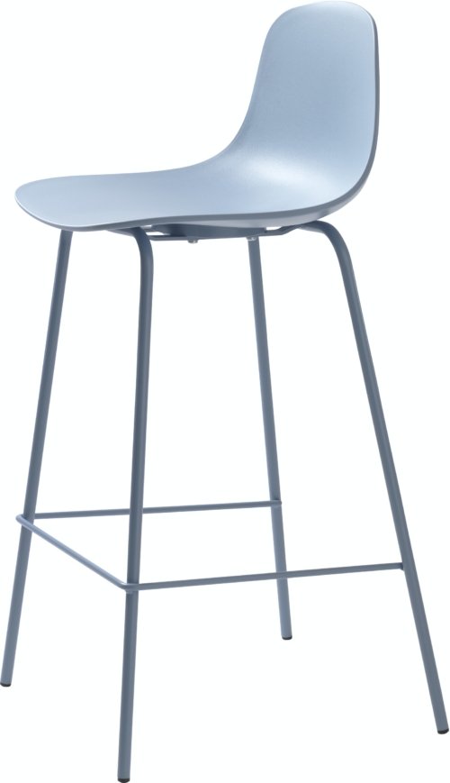 På billedet ser du variationen Whitby, Barstol med ergonomiske kurver fra brandet Unique Furniture i en størrelse H: 92,5 cm. x B: 40,5 cm. x L: 47,5 cm. i farven Blå