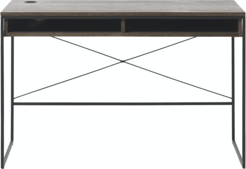 På billedet ser du variationen Rivoli, Skrivebord, Egetræ fra brandet Unique Furniture i en størrelse H: 76,5 cm. x B: 120 cm. x L: 60 cm. i farven Røget/Sort