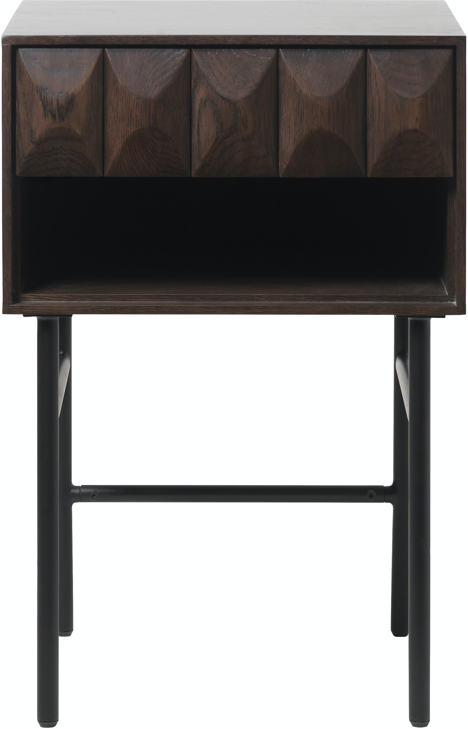 På billedet ser du Latina, Sidebord, Egetræ fra brandet Unique Furniture i en størrelse H: 70 cm. x B: 46 cm. x L: 45 cm. i farven Espresso/Sort
