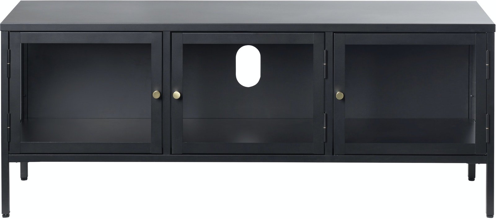 På billedet ser du variationen Carmel, TV-bord, Metal fra brandet Unique Furniture i en størrelse H: 52 cm. x B: 160 cm. x L: 40,3 cm. i farven Sort