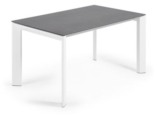 På billedet ser du variationen Axis Ceramic, Udtrækkeligt spisebord, moderne, keramisk fra brandet LaForma i en størrelse H: 76 cm. B: 140 cm. L: 90 cm. i farven Mørkegrå/Hvid