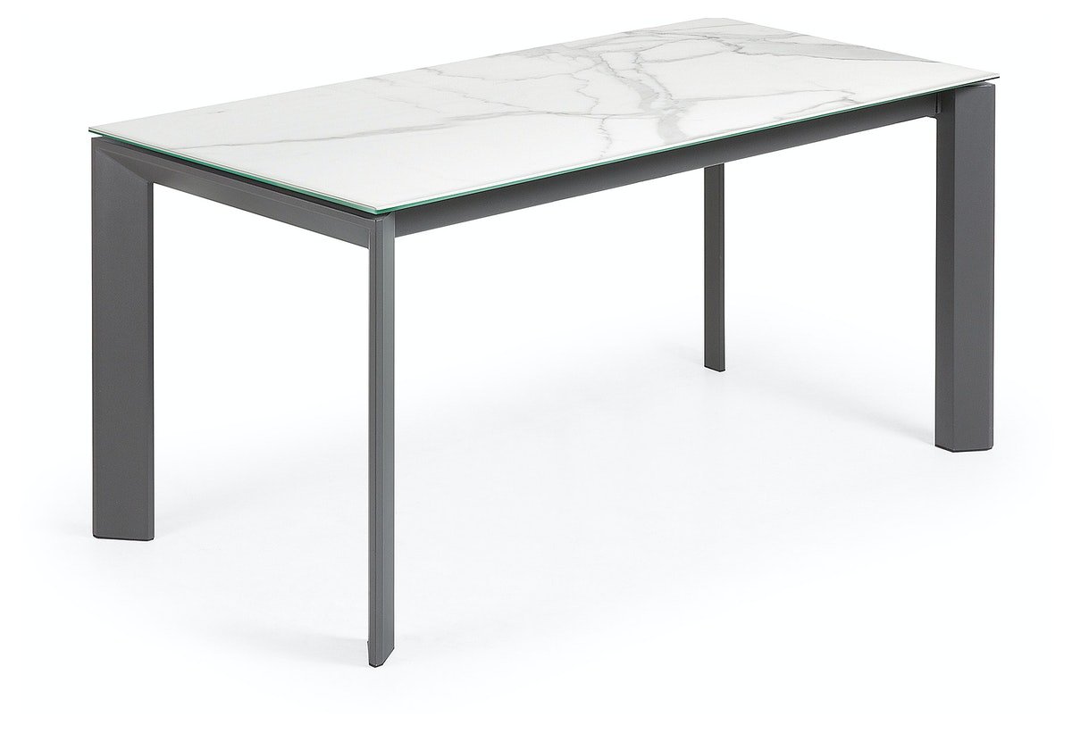 På billedet ser du variationen Axis Ceramic, Udtrækkeligt spisebord, moderne, keramisk fra brandet LaForma i en størrelse H: 76 cm. B: 160 cm. L: 90 cm. i farven Hvid/Mørkegrå