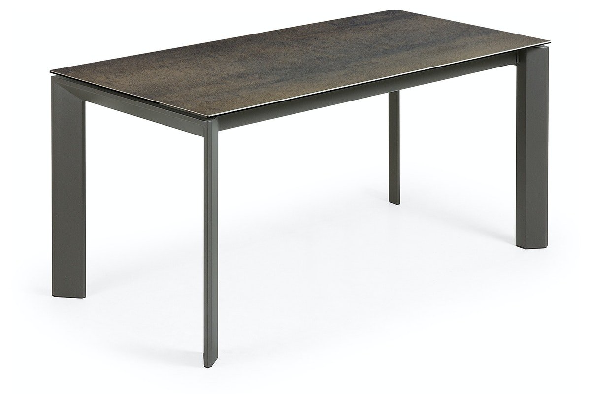 På billedet ser du variationen Axis Ceramic, Udtrækkeligt spisebord, moderne, keramisk fra brandet LaForma i en størrelse H: 76 cm. B: 160 cm. L: 90 cm. i farven Jern/Sort