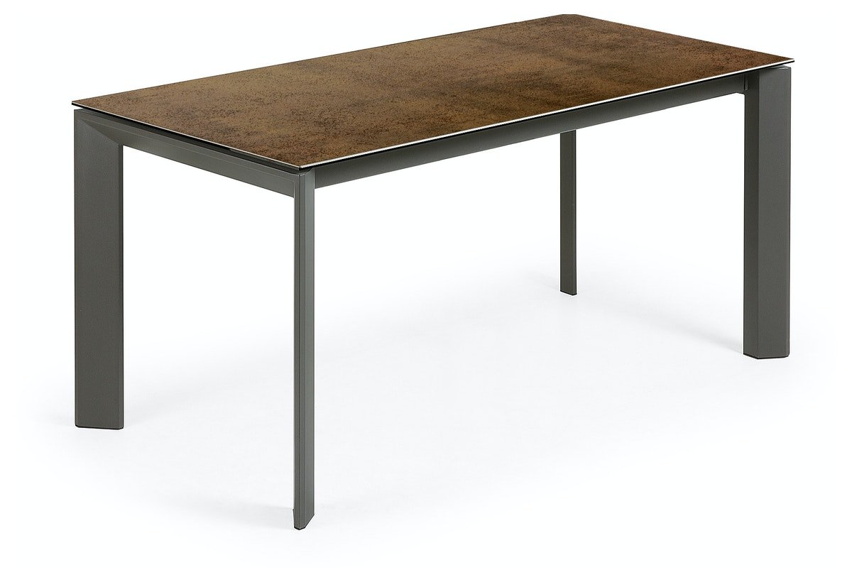 På billedet ser du variationen Axis Ceramic, Udtrækkeligt spisebord, moderne, keramisk fra brandet LaForma i en størrelse H: 76 cm. B: 160 cm. L: 90 cm. i farven Brun/Sort