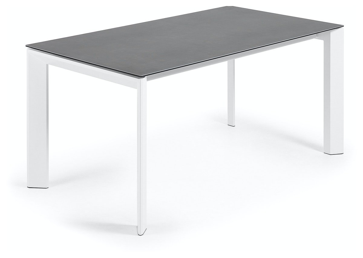 På billedet ser du variationen Axis Ceramic, Udtrækkeligt spisebord, moderne, keramisk fra brandet LaForma i en størrelse H: 76 cm. B: 160 cm. L: 90 cm. i farven Mørkegrå/Hvid