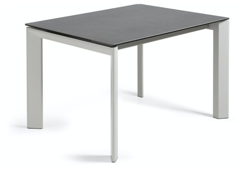 På billedet ser du variationen Axis Ceramic, Udtrækkeligt spisebord, moderne, keramisk fra brandet LaForma i en størrelse H: 76 cm. B: 120 cm. L: 80 cm. i farven Sort/Grå