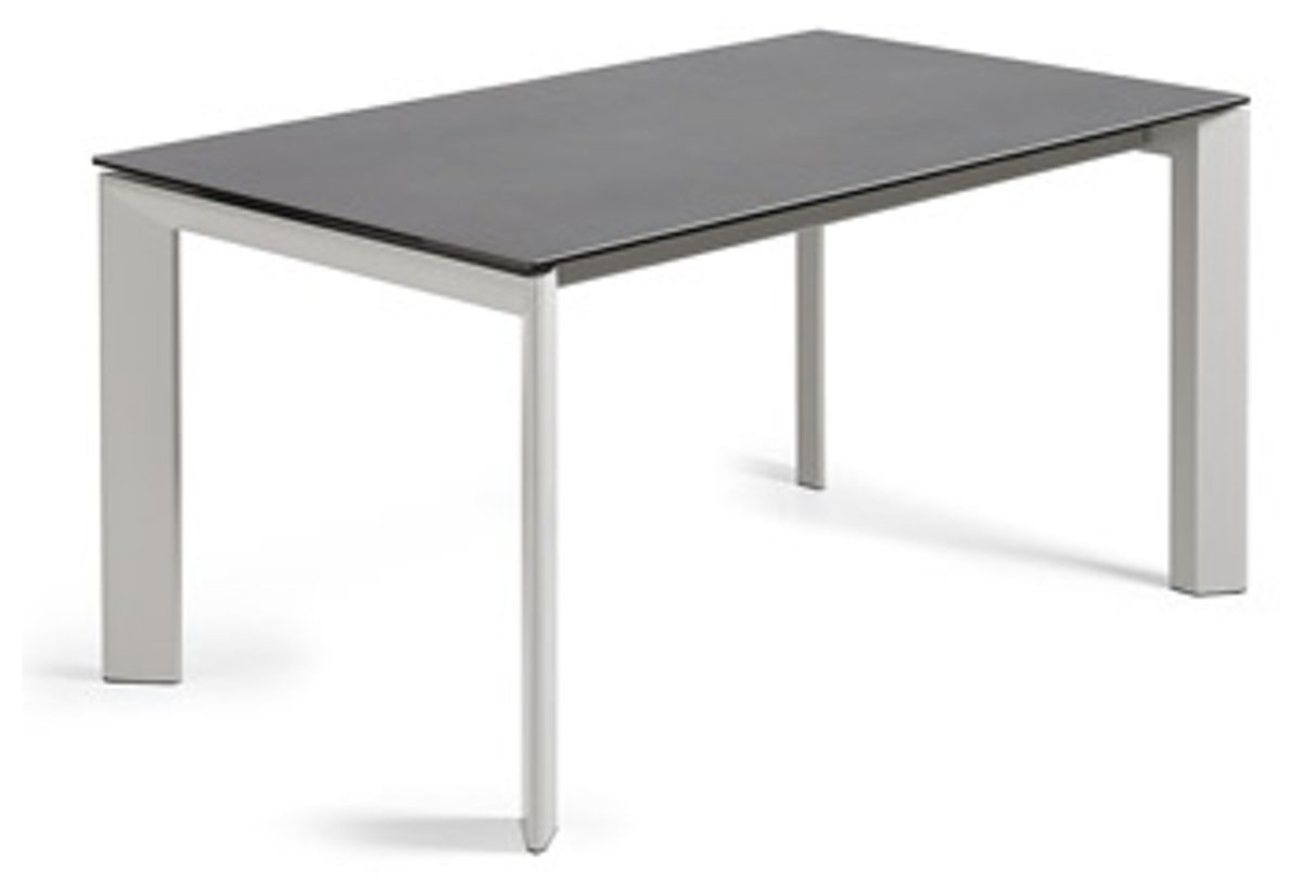 På billedet ser du variationen Axis Ceramic, Udtrækkeligt spisebord, moderne, keramisk fra brandet LaForma i en størrelse H: 76 cm. B: 160 cm. L: 90 cm. i farven Sort/Grå
