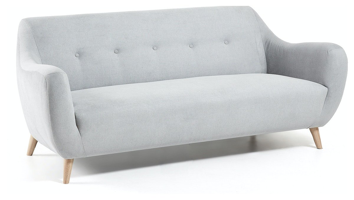 På billedet ser du variationen Orby, 3-personers sofa, nordisk, vintage, stof fra brandet LaForma i en størrelse H: 81 cm. B: 190 cm. L: 85 cm. i farven Grå/Natur