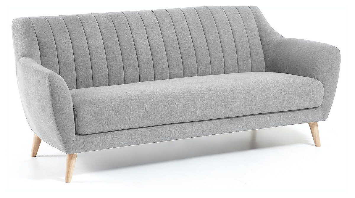 Obo, 3-personers sofa, nordisk, vintage, stof by LaForma (H: 81 cm. B: 190 cm. L: 81 cm., Grå/Natur)