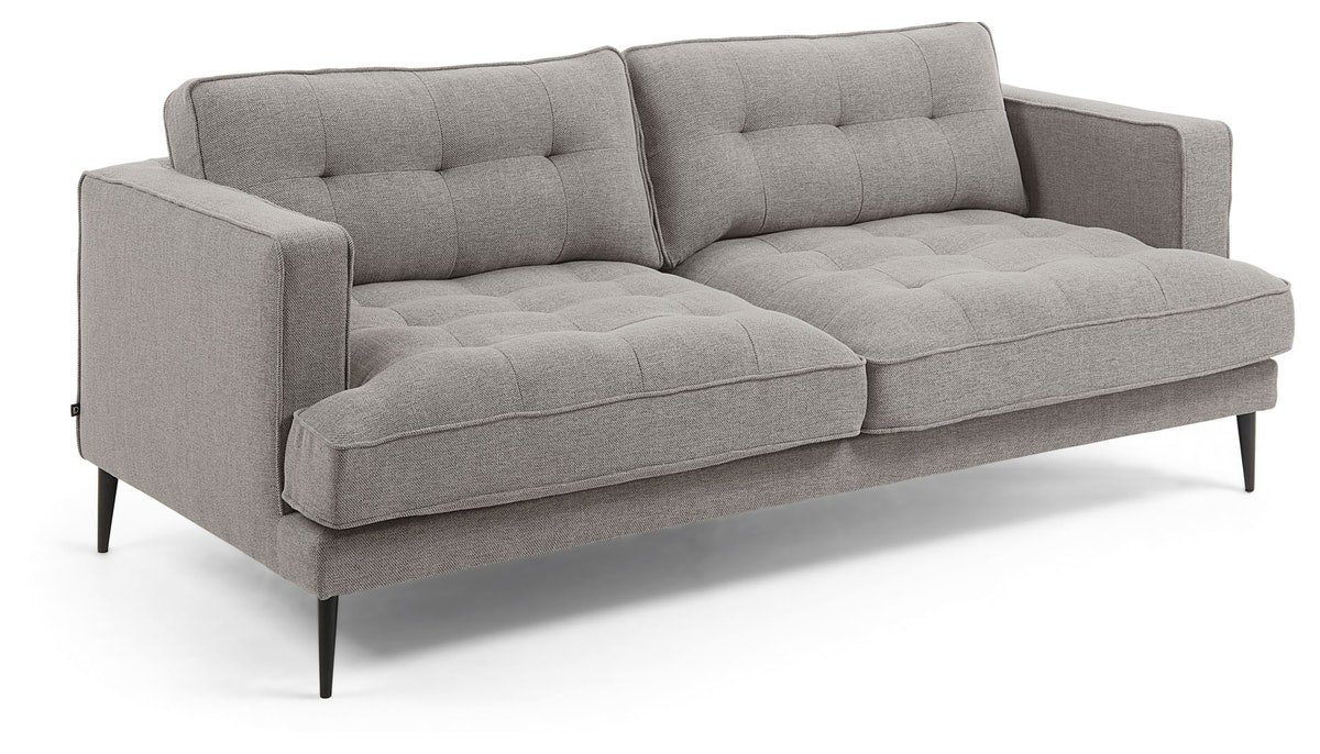 Tanya, 2-personers sofa, vintage, nordisk, stof by LaForma (H: 77 cm. B: 183 cm. L: 87 cm., Grå/Sort)