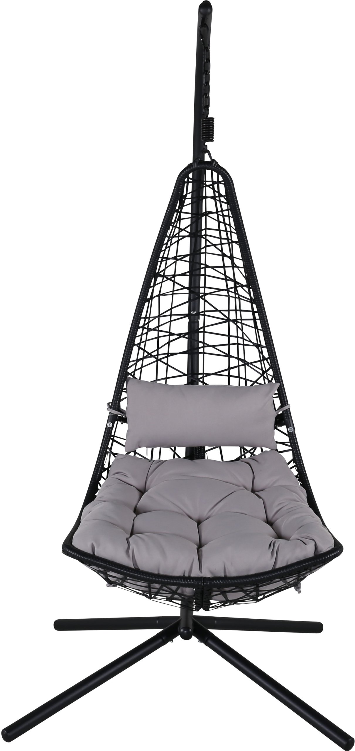 Billede af Edinburgh, Udendørs hængestol, rattan by Venture Design (H: 205 cm. x B: 132 cm. x L: 130 cm., Sort/Grå)