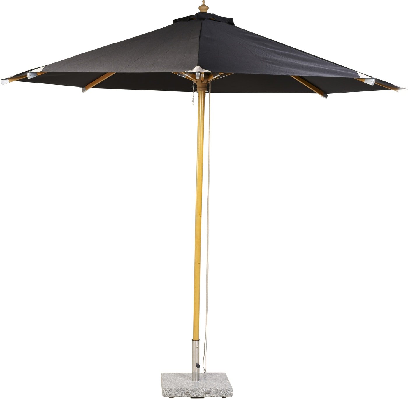 Billede af Naxos, Udendørs fritstående parasol, træ by Venture Design (D: 300 cm. x H: 270 cm., Sort)