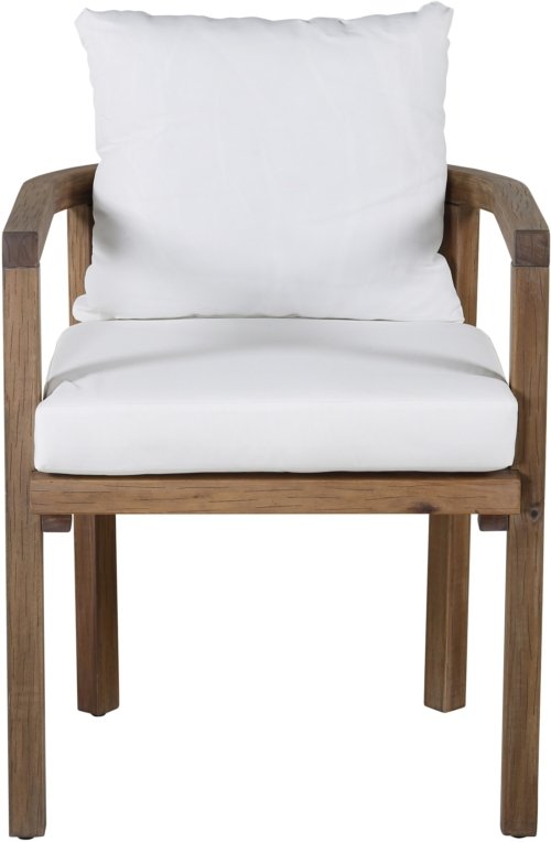 På billedet ser du variationen Erica, Udendørs stol med armlæn, akacietræ fra brandet Venture Design i en størrelse H: 68,5 cm. x B: 58,5 cm. x L: 58,5 cm. i farven Hvid/Natur