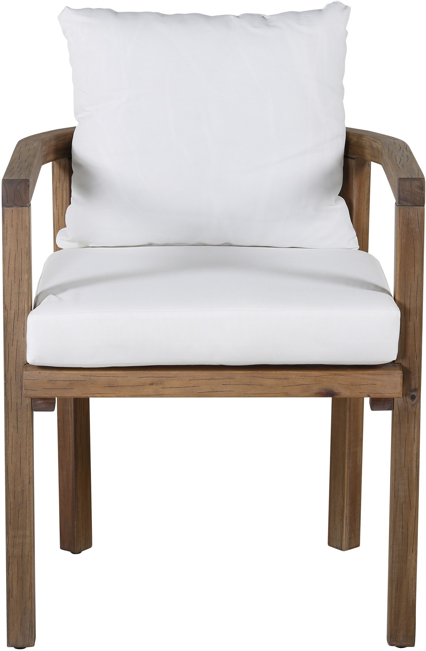 På billedet ser du Erica, Udendørs stol med armlæn, akacietræ fra brandet Venture Design i en størrelse H: 68,5 cm. x B: 58,5 cm. x L: 58,5 cm. i farven Hvid/Natur