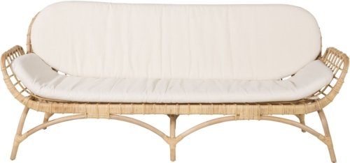 På billedet ser du variationen Moana, Udendørs 2-personers sofa, bambus fra brandet Venture Design i en størrelse B: 60 cm. x L: 180 cm. i farven Hvid/Natur