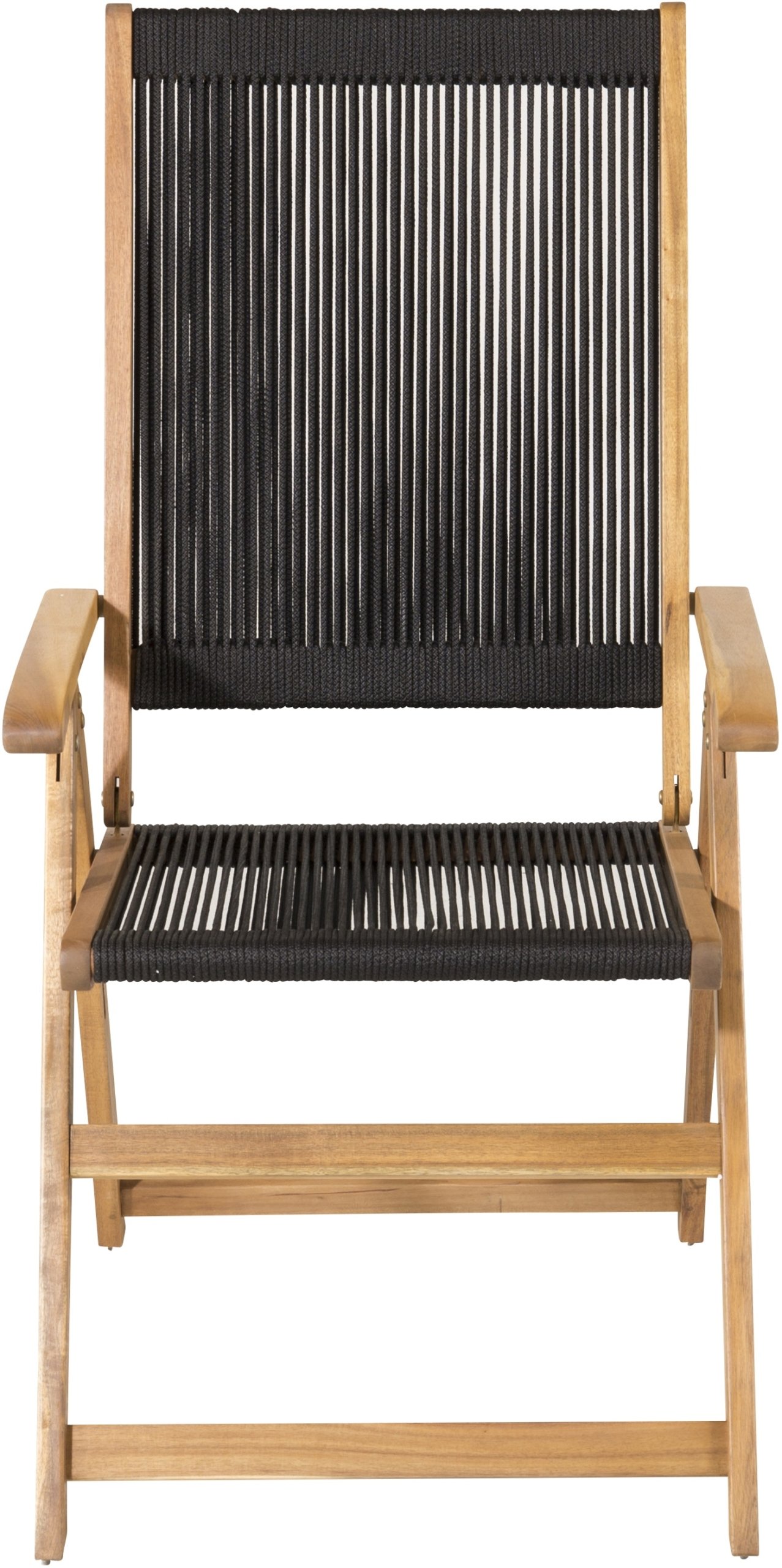 På billedet ser du Little, Udendørs stol med armlæn fra brandet Venture Design i en størrelse H: 106 cm. x B: 56,8 cm. x L: 74 cm. i farven Sort/Natur