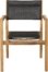 På billedet ser du variationen Venice, Udendørs stol med armlæn, teaktræ fra brandet Venture Design i en størrelse H: 85 cm. x B: 61 cm. x L: 60,3 cm. i farven Sort/Natur